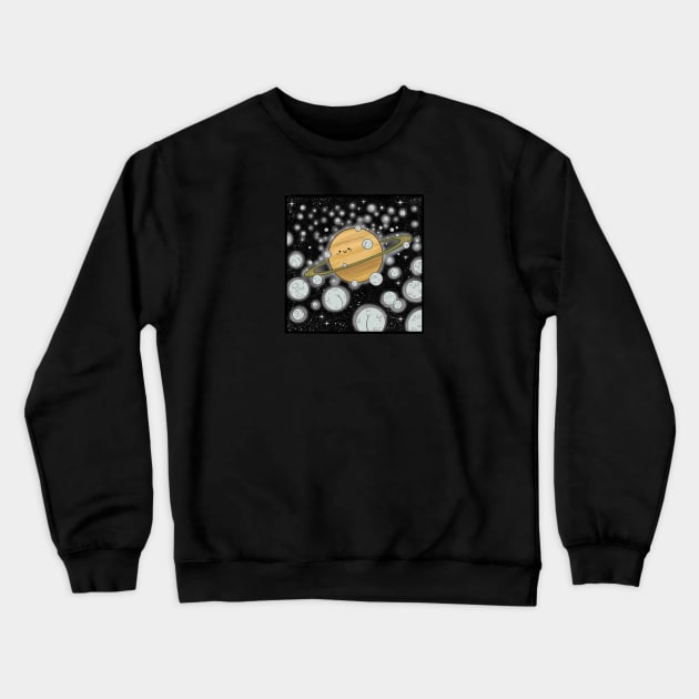 Saturn's moons Crewneck Sweatshirt by Blanche Draw